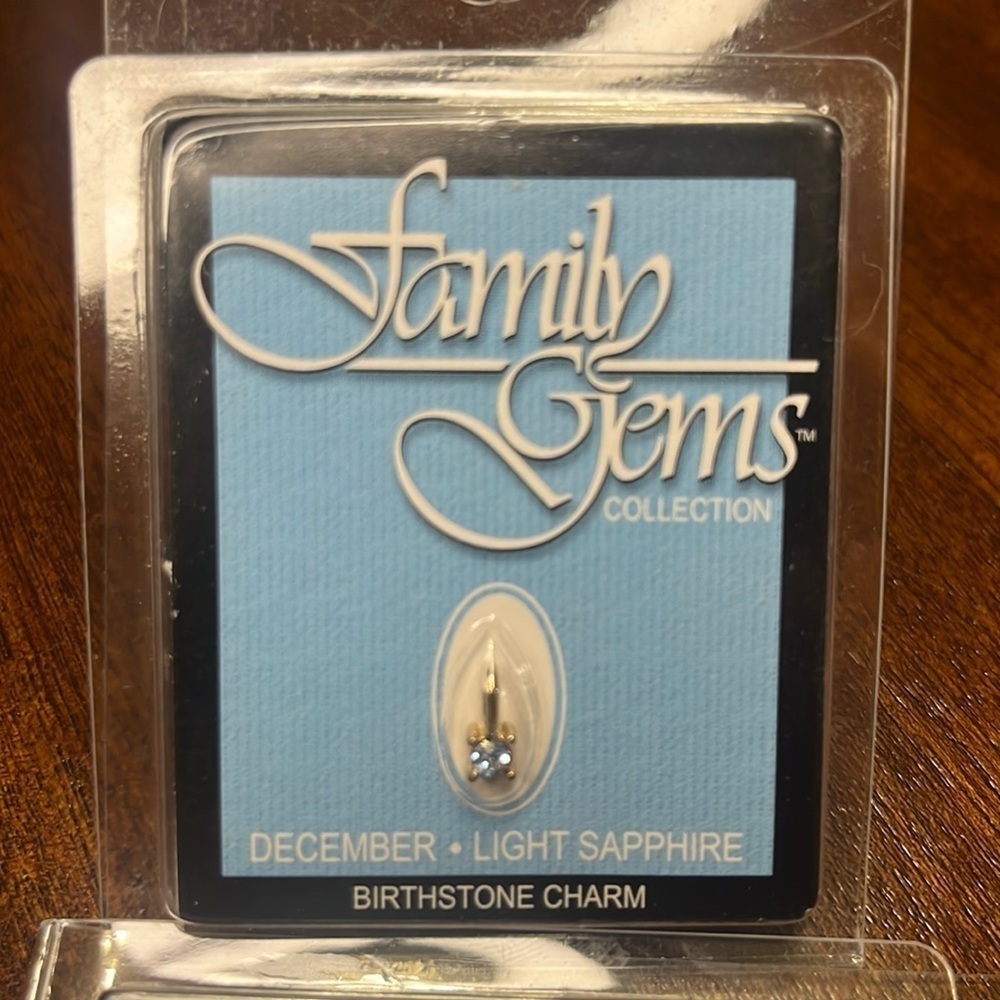 FAMILY GEMS Austrian Crystal 18kt Gold Layered Birthstone Charm DECEMBER